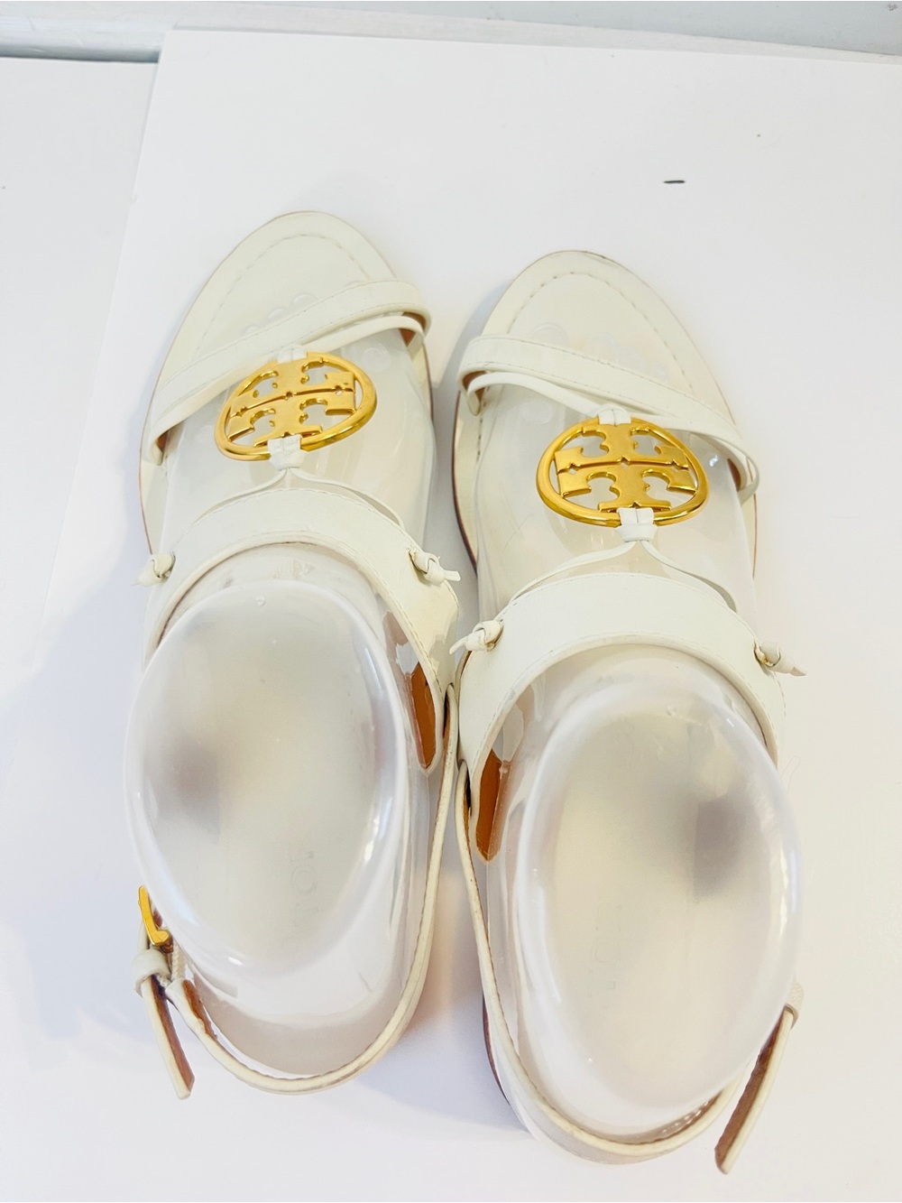 Tory Burch Size 9 Metal Miller Two-Band Bleach White Sandal NO BOX Summer - Picture 5 of 6